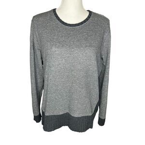 Athleta Sweatshirt Sweater Womens Madera Gray Wool Blend Cable Knit Sz M